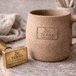 indugrafic Mug artesanal con sello de marca